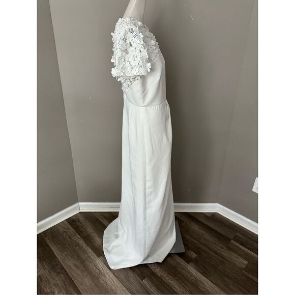 SACHIN & BABI Marist Gown - Ivory Crepe Embroidered Gown - Picture 11 of 14